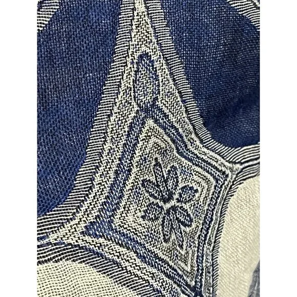 Pashmina Scarf Adult Blue Floral Silk Paisley Tassel Luxury Wrap Neutral Shawl - Picture 6 of 10